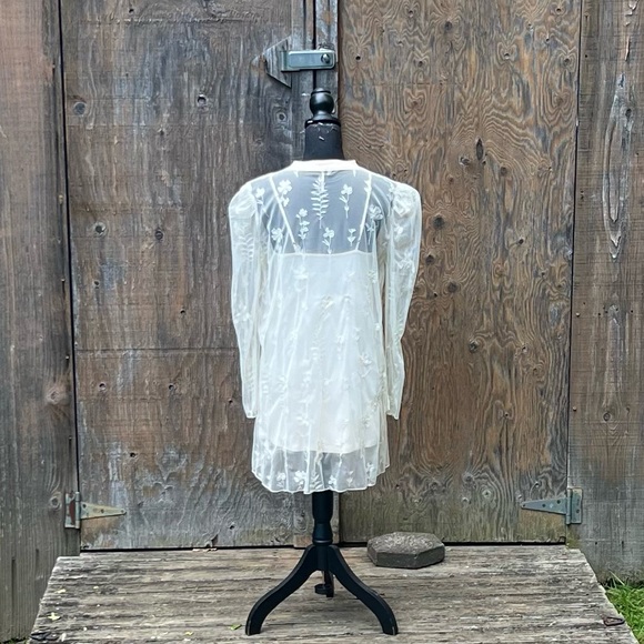NWT Free People Cecelia Sheer Mini Dress S - Picture 3 of 7